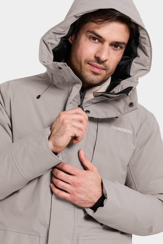 Didriksons Mens Akilles USX 2 Parka  Ash Brown