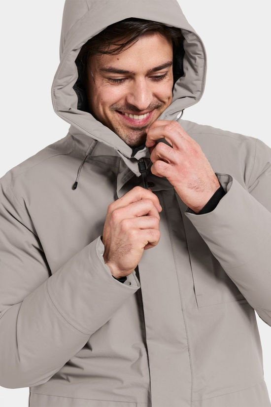 Didriksons Mens Akilles USX 2 Parka  Ash Brown
