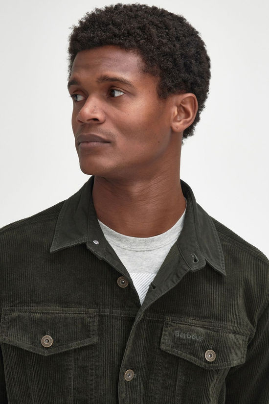 Barbour Mens Barbour Regular Garment Dyed Cord Overshirt Jacket Forest