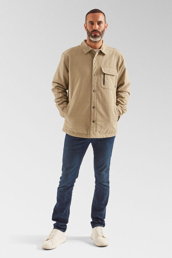 Passenger Mens Taranaki Canvas Quilted Jacket Stone