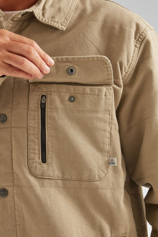 Passenger Mens Taranaki Canvas Quilted Jacket Stone