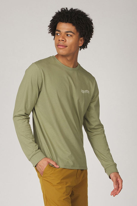 Ayacucho Mens Hillside Organic Long Sleeve T-Shirt Moss