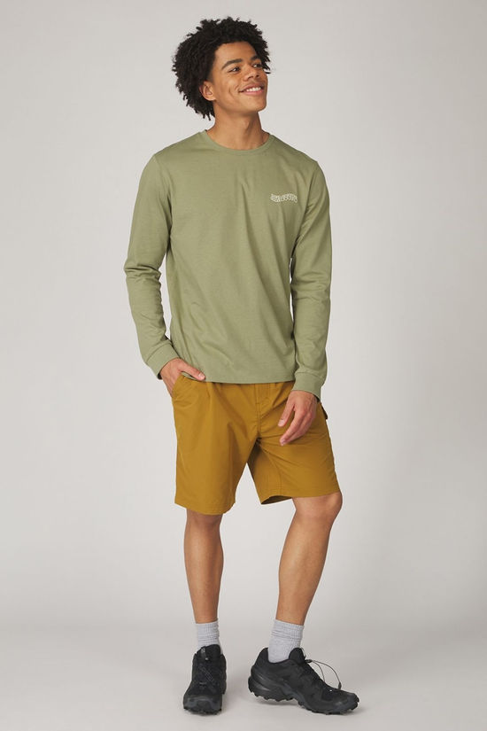 Ayacucho Mens Hillside Organic Long Sleeve T-Shirt Moss
