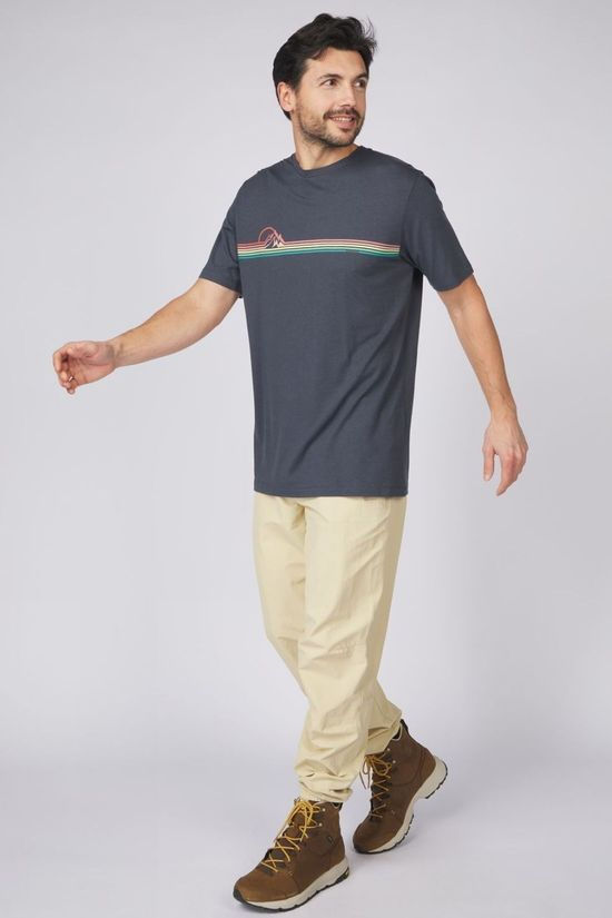 Ayacucho Mens Adventure Stripes T-Shirt EBONY