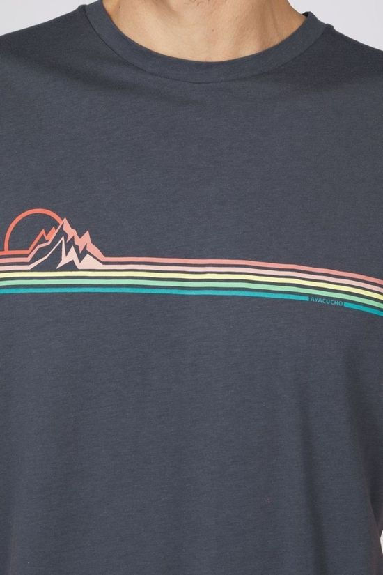 Ayacucho Mens Adventure Stripes T-Shirt EBONY