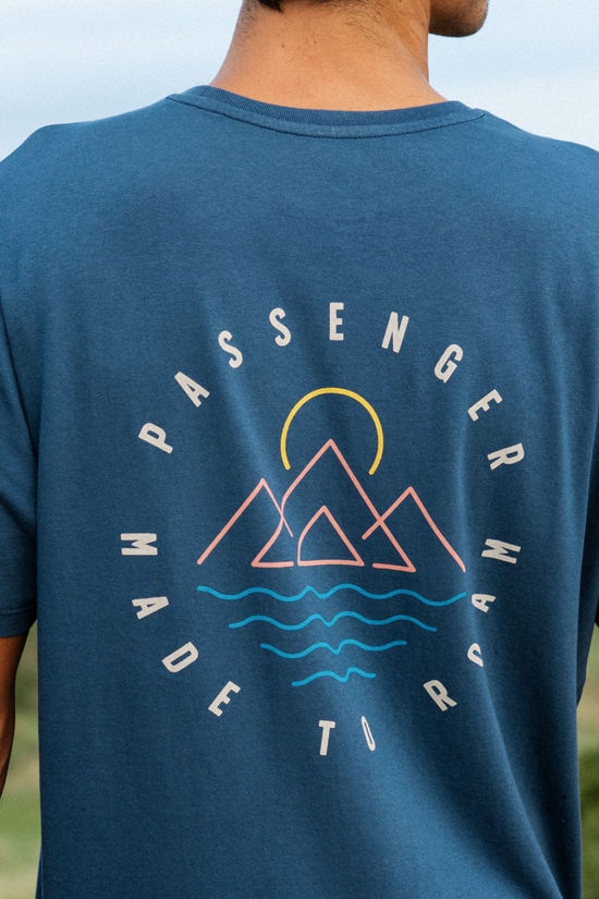 Passenger Mens Escapism Recycled Cotton T-Shirt Dark Denim