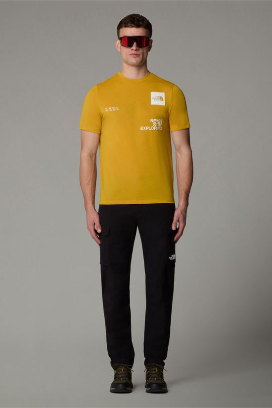 The North Face Mens Mountain Foundation Coordinates  T-Shirt Turmeric