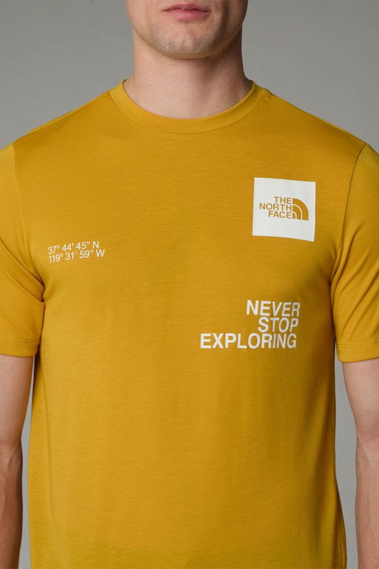 The North Face Mens Mountain Foundation Coordinates  T-Shirt Turmeric