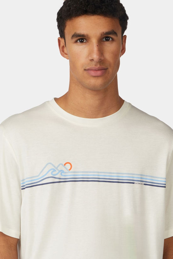 Ayacucho Mens Coastal Stripe T-Shirt Wispy Clouds