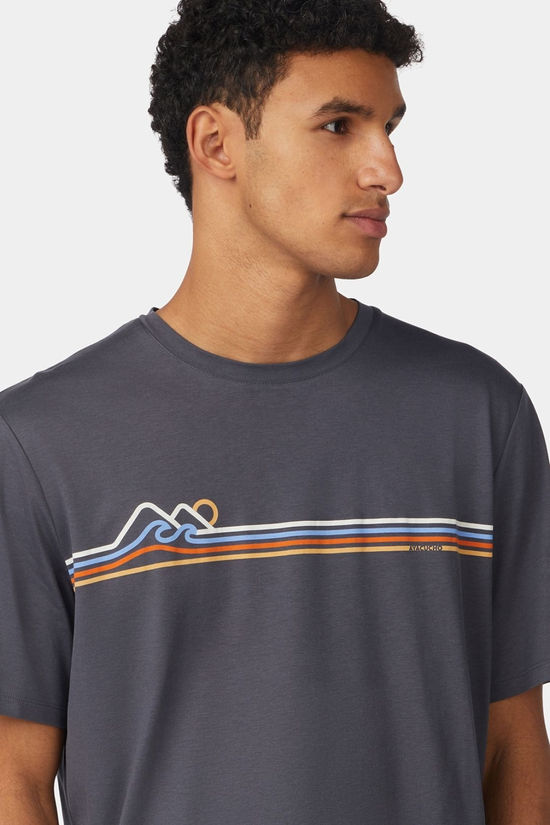 Ayacucho Mens Coastal Stripe T-Shirt Ebony