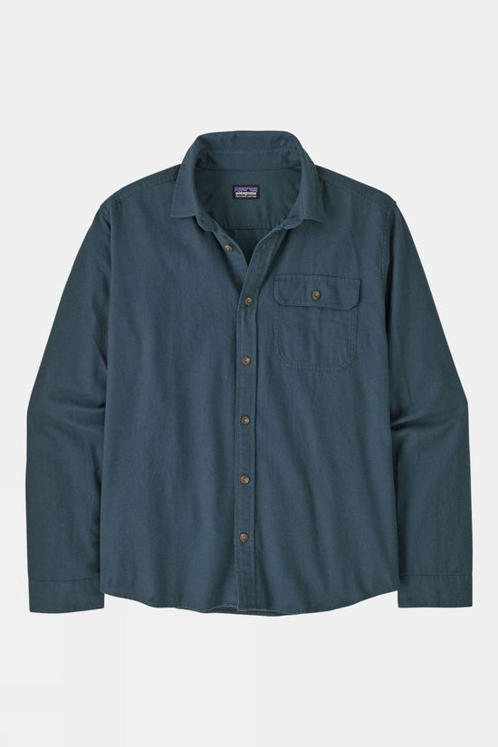 Patagonia Mens Long Sleeved Lightweight Fjord Flannel Shirt Summit Blue