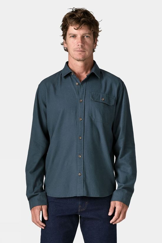 Patagonia Mens Long Sleeved Lightweight Fjord Flannel Shirt Summit Blue