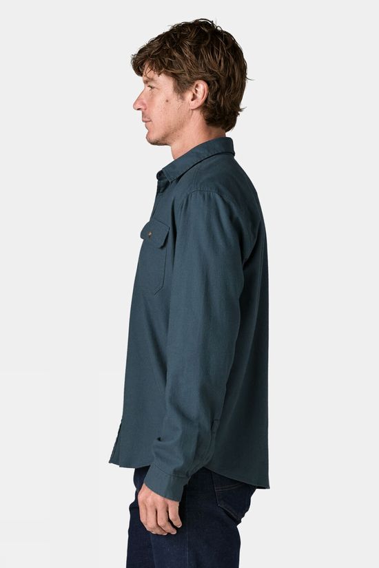 Patagonia Mens Long Sleeved Lightweight Fjord Flannel Shirt Summit Blue