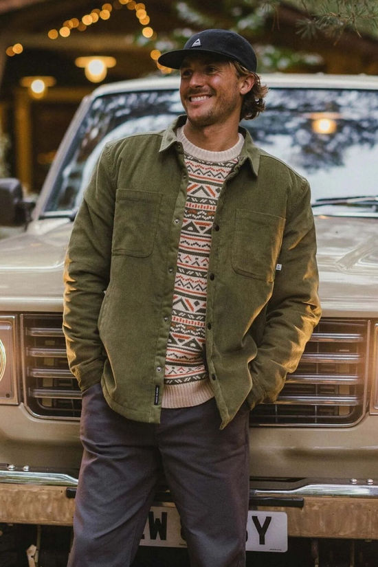 Passenger Mens Kodiak Cord Overshirt Khaki