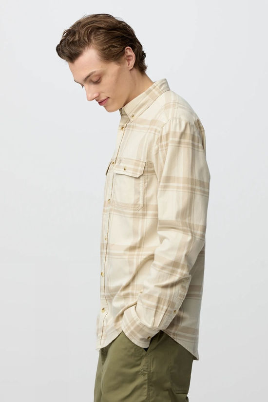 Fjallraven Mens Övik Lite Flannel Shirt  Chalk White-Fossil