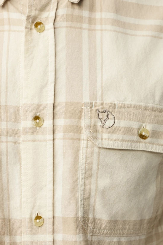 Fjallraven Mens Övik Lite Flannel Shirt  Chalk White-Fossil
