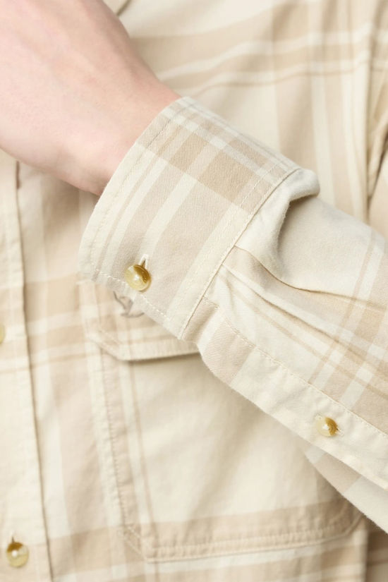 Fjallraven Mens Övik Lite Flannel Shirt  Chalk White-Fossil