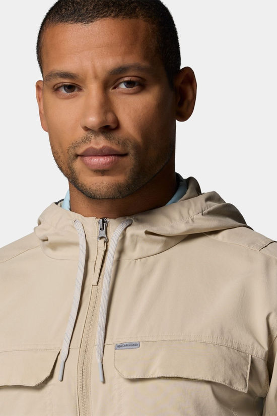 Columbia Mens Skien Valley Hooded Shirt  Ancient Fossil, Shark