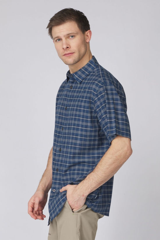 Ayacucho Mens Hiker Stretch Anti Mosquito Shirt III Navy Blue/Navy Blue