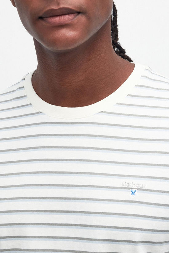 Barbour Mens Ponte Stripe T-Shirt Ecru