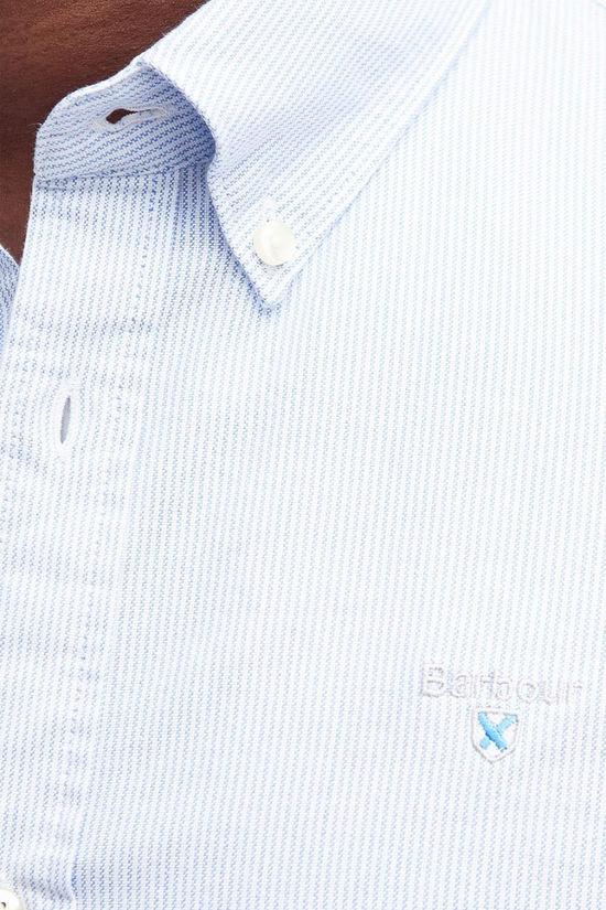 Barbour Mens Striped Oxtown Tailored Shirt Sky Blue