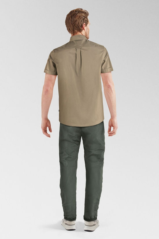 Fjallraven Mens Övik Air Stretch Short Sleeve Shirt Suede Brown