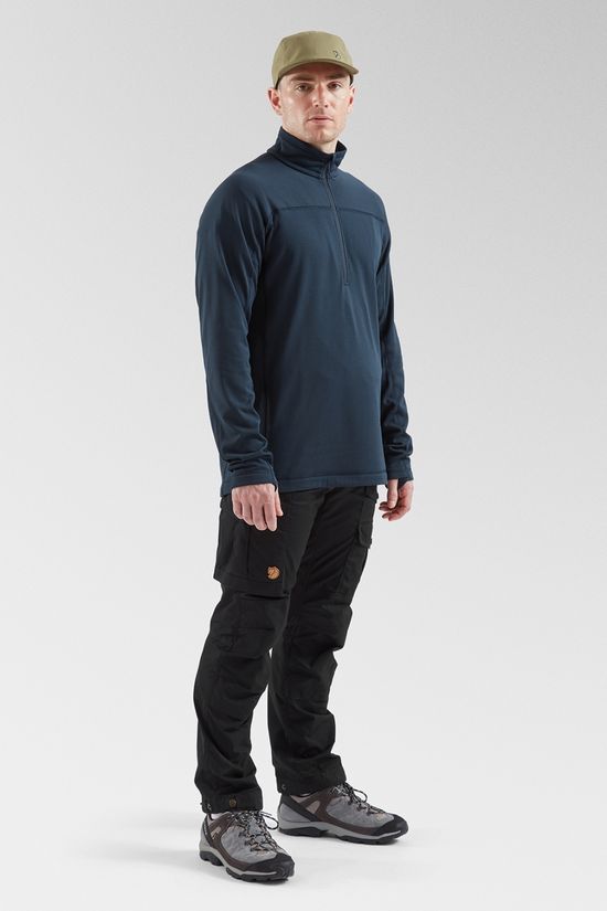 Fjallraven Mens Abisko Lite Half Zip Fleece  Dark Navy