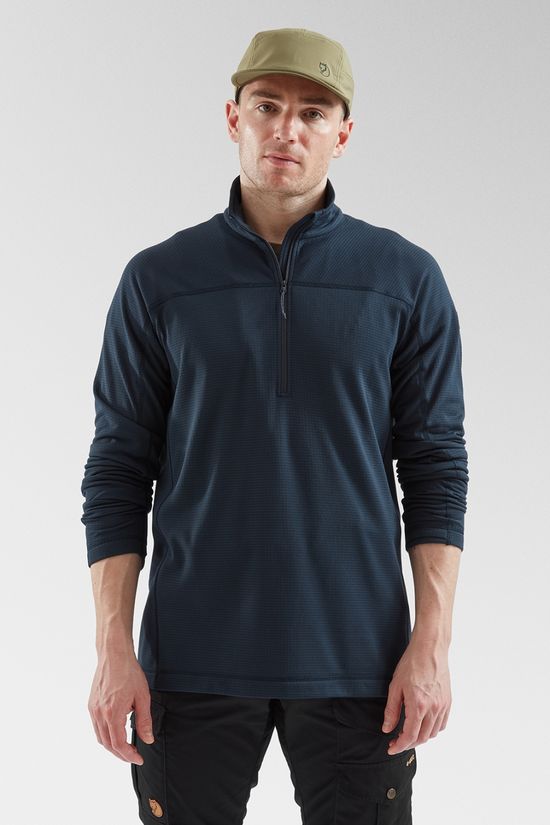 Fjallraven Mens Abisko Lite Half Zip Fleece  Dark Navy