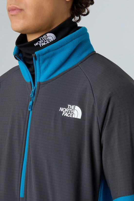 The North Face Mens Glacier Heavyweight Full Zip Fleece Jacket Dusk Blue/Asphalt Grey