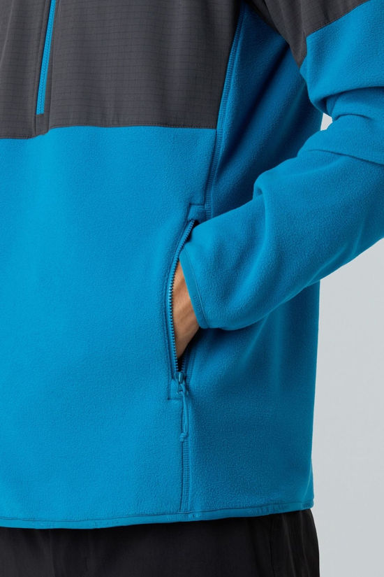 The North Face Mens Glacier Heavyweight Full Zip Fleece Jacket Dusk Blue/Asphalt Grey