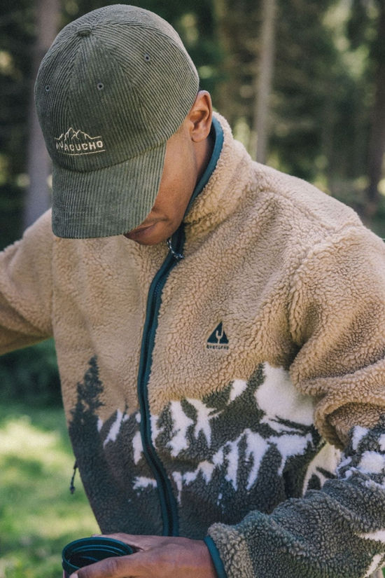 Ayacucho Mens Bjerg Landscape Full Zip Fleece Kelp Print