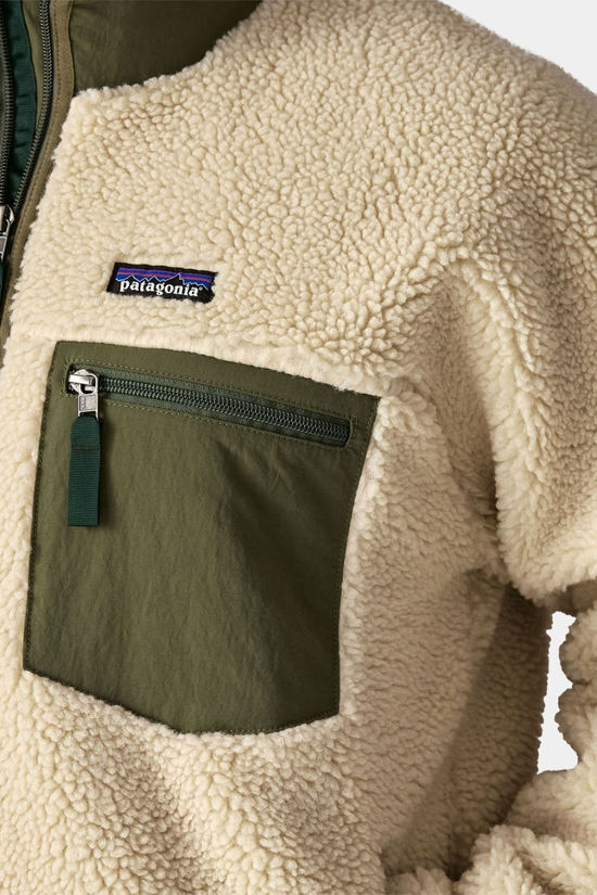 Patagonia Mens Classic Retro-X Fleece Jacket Dark Natural W/Basin Green