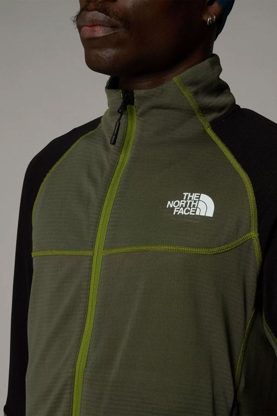 The North Face Mens Bolt Polartec Power Grid Fleece Jacket Oak Green/Tnf Black