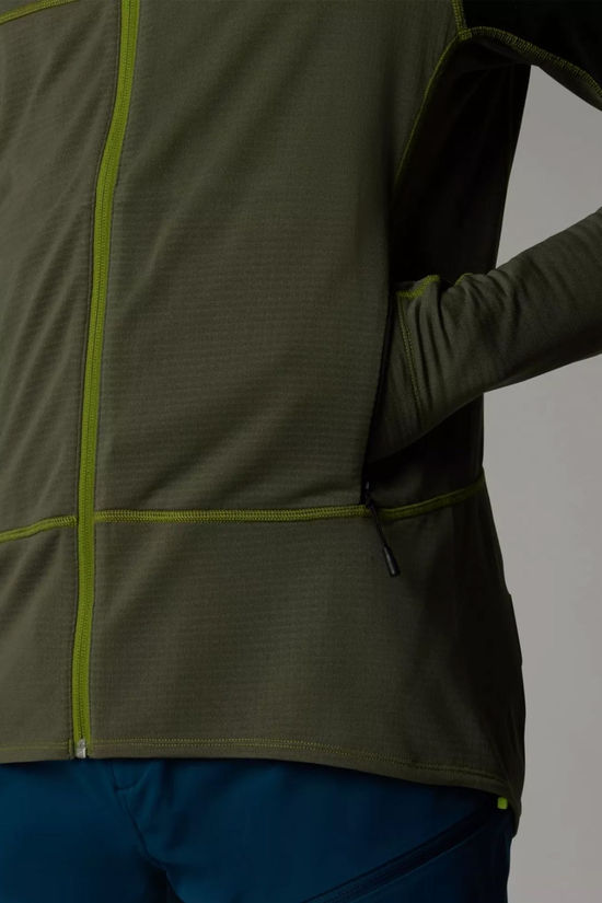 The North Face Mens Bolt Polartec Power Grid Fleece Jacket Oak Green/Tnf Black