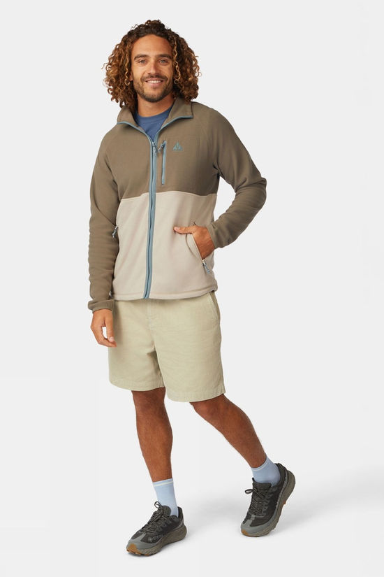 Ayacucho Mens Venture Colourblock Full Zip Fleece Jacket Bungee Cord/Cobblestone