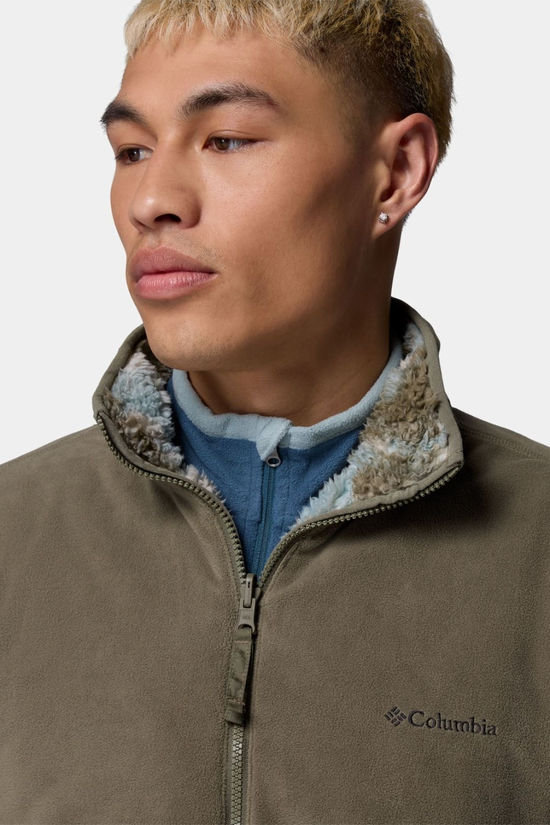 Columbia Mens Winter Pass Reversible Fleece Jacket Stone Green, Traks