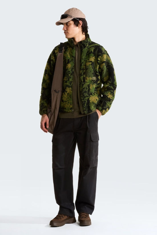 The North Face Mens Extreme Pile 2 Print Fleece Jacket New Taupe Green Yosemit