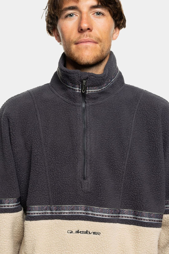 Quiksilver Mens Take Us Back Block Polar Half Zip Fleece  Plaza Taupe