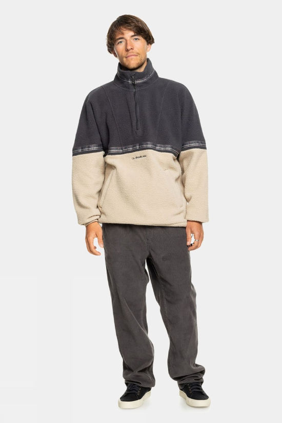 Quiksilver Mens Take Us Back Block Polar Half Zip Fleece  Plaza Taupe