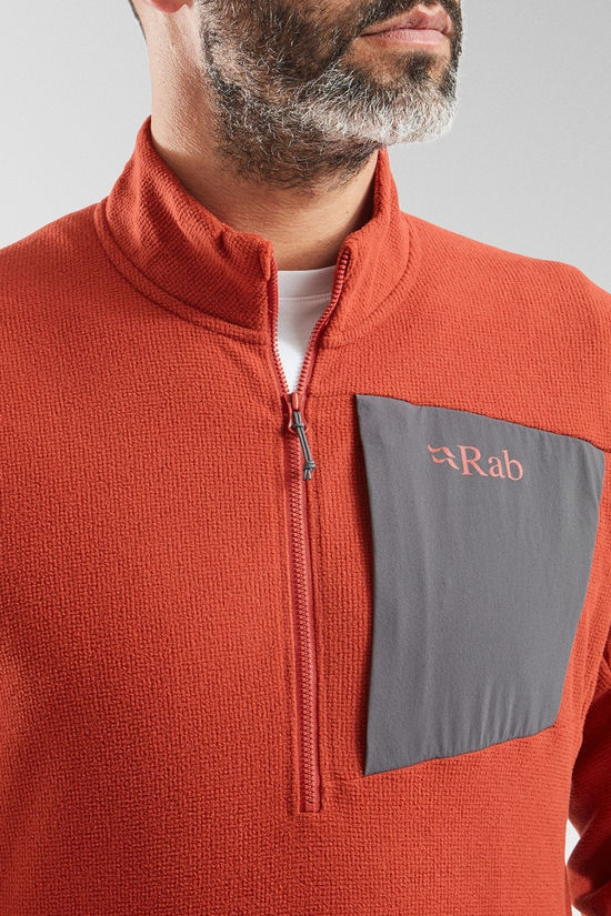 Rab Mens Tecton 2.0 Pull On Fleece Tuscan Red