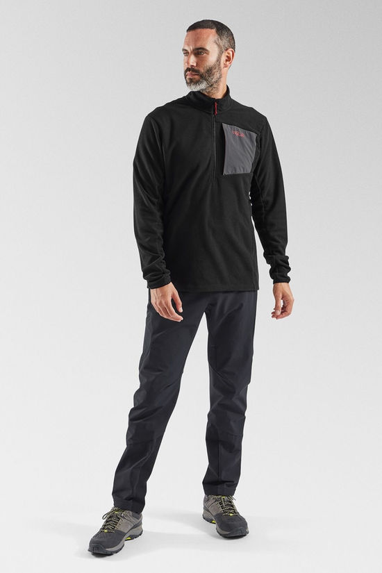 Rab Mens Tecton 2.0 Pull On Fleece Black W. Graphene/Tuscan Red