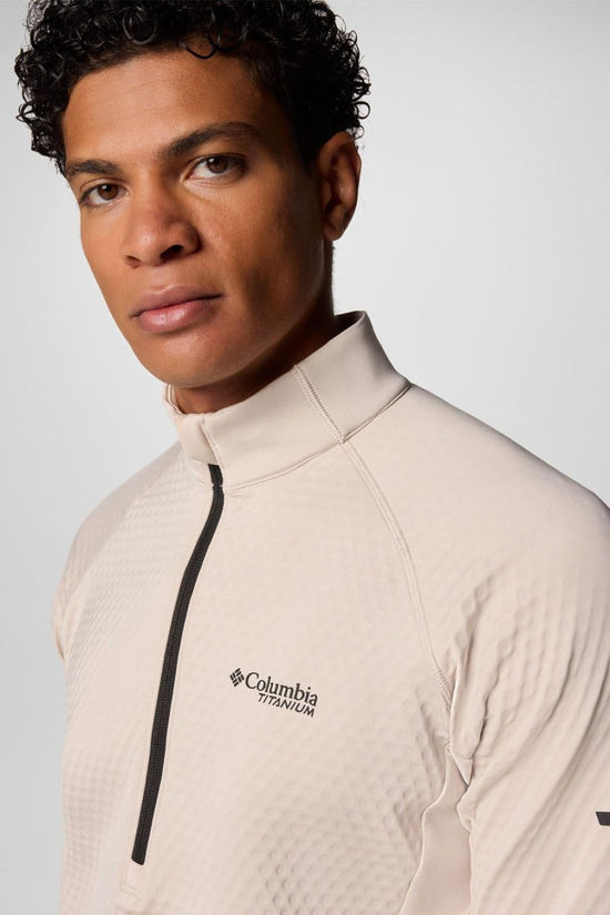 Columbia Mens Crystal Leaf Omni-Heat Helix Half Zip Fleece Dark Stone, Black
