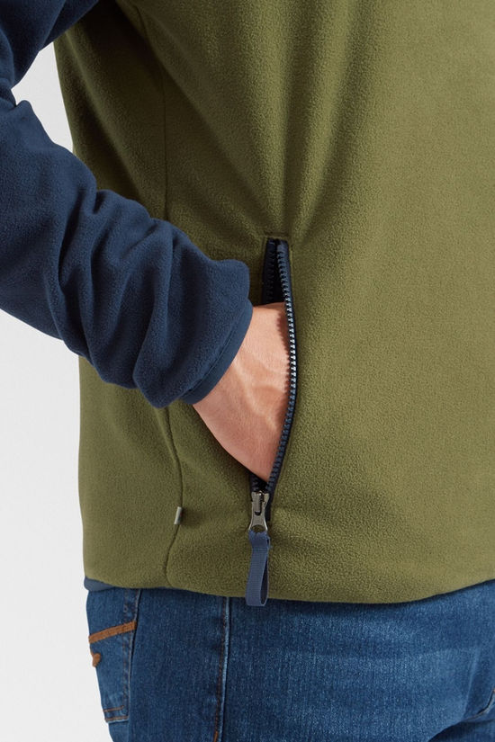 Passenger Mens Set Off Recycled Polar Quarter Zip Fleece Rich Navy/Khaki