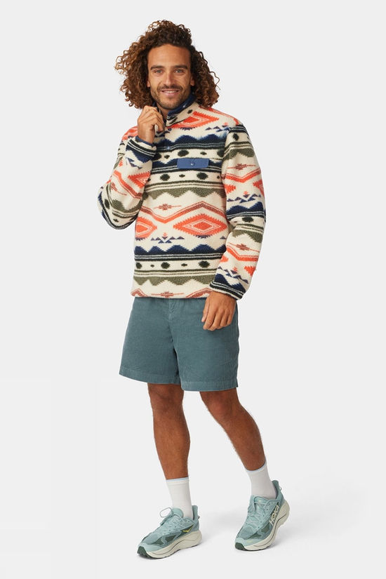 Ayacucho Mens Denver Printed Fleece Ecru/Moss Gray