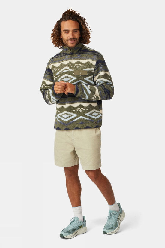 Ayacucho Mens Denver Printed Fleece Dark Moss/Navy