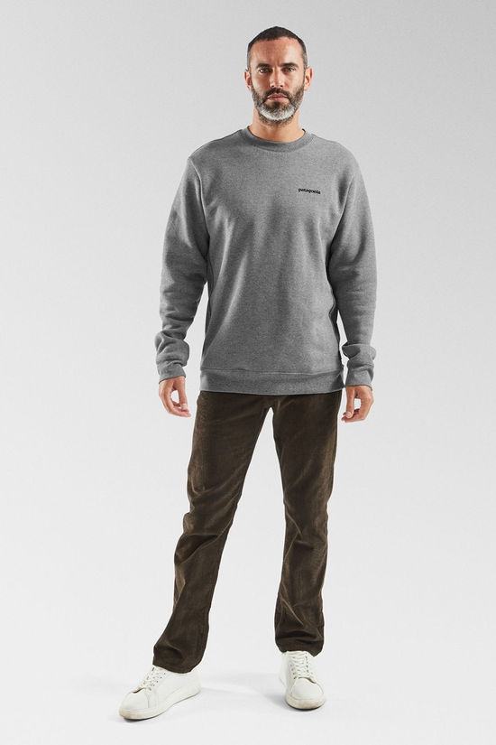 Patagonia Mens Fitz Roy Icon Uprisal Crew Sweatshirt Gravel Heather
