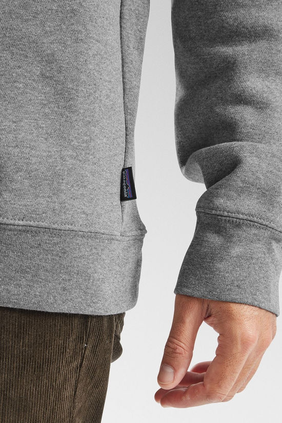 Patagonia Mens Fitz Roy Icon Uprisal Crew Sweatshirt Gravel Heather