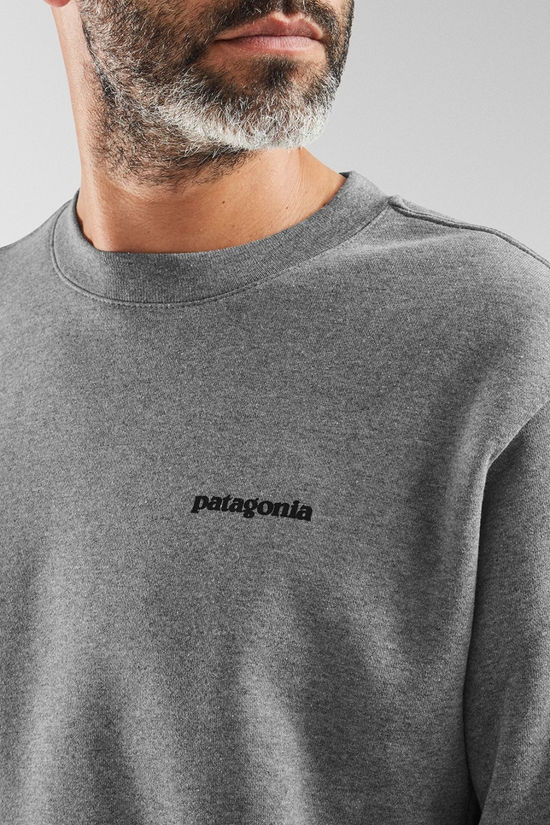 Patagonia Mens Fitz Roy Icon Uprisal Crew Sweatshirt Gravel Heather