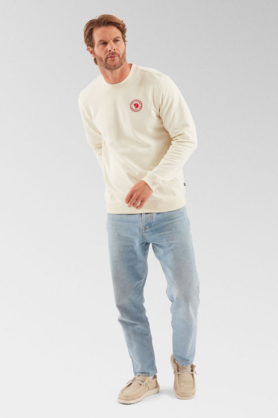 Fjallraven Mens 1960 Logo Badge Sweater  Chalk White
