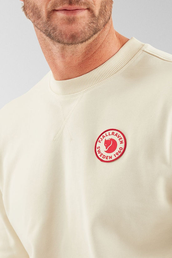 Fjallraven Mens 1960 Logo Badge Sweater  Chalk White